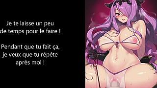 Hentai joi in French with Camilla focusing on assplay and jerk off instructions