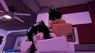 i feel so intense fucking this cat girl in roblox con game