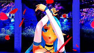 Look, check out this anime girl dancing around half-naked in a wild, seductive routine that leaves nothing to the imagination