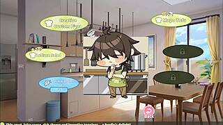 Conversational Summer Clover harem hentai game ep 13, caught with huge boner in kitchen