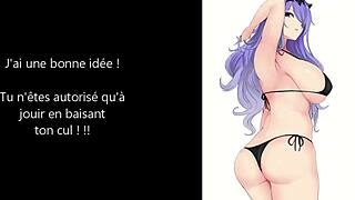 Hentai joi in French with Camilla focusing on assplay and jerk off instructions