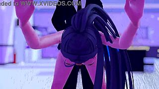 Detailed 3D Anime Scene Featuring Kalin in Micro Bikini with Intricate Poses and Elements