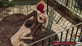 Hot redhead teen 18+ pantyhose mein pussy licked to orgasm bade pink vibrator ke saath