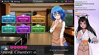 Vtuber lewdneko plays huniepop part 1 with steamy spanking action. Anime gaming gets wild and chill!
