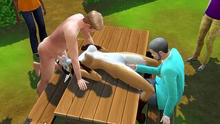 बेड फॉक्स ओपन स्काई के नीचे पब्लिक स्लट बन जाती है