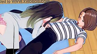 Hentai Lewd Blowjob Scene Suggesting Intense Oral Action