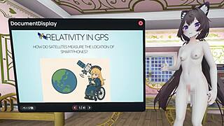 Naked VTuber Explains GPS Relativity in Wild Lecture