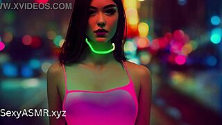 In cyber punk world, hot sluts in cosplay relax with sucking ASMR.