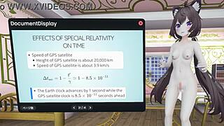Naked VTuber Explains GPS Relativity in Wild Lecture