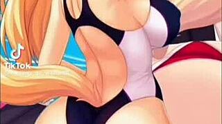 Anime Bikini Chicks Strut in Tik Tok Animation