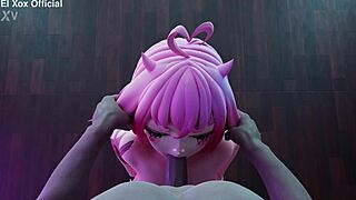 Using Bunny Girl's Ears as Handlebars for Wild Blowjob in 3D Hentai Animation!