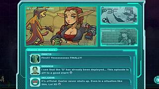 Redhead gives handjob to alien villain Daxter in anime