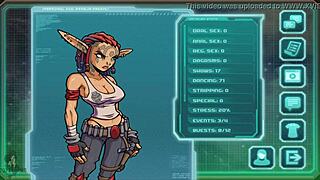 Redhead gives handjob to alien villain Daxter in anime