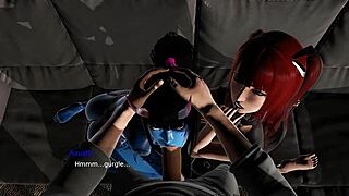 Can this demon girl and curvy redhead really blow your monster cock like that?