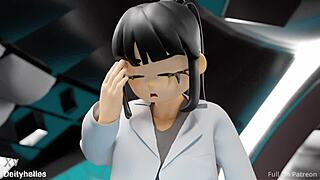 Wow, she built a dildo robot! Full HD 3D hentai by Deityhelles is insane 😍