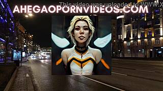 Ahegao sluts crave nut in car traffic relaxation with blonde costumes ASMR.