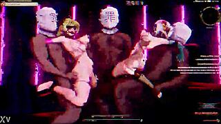 in this 3d bdsm scene the reverse defeat unfolds with intense assfucking