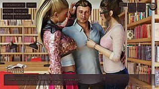 हॉट कॉलेज गर्ल्स पब्लिक लाइब्रेरी में आउटडोर थ्रीसम के लिए सेड्यूस करती हैं