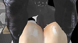 कम स्लट 3डी कार्टून ऐनिमे में