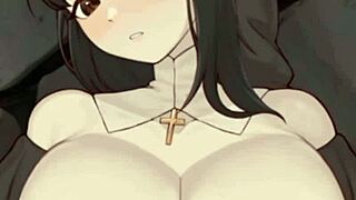 Rabiane Sinisistar With Big Tits Nun Getting Emotional In Anime Scene