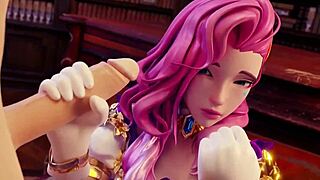 Seraphine SUCKS in all 3D cartoon anime legend BLOWJOB sets! What a wild ride!