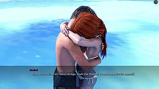 In step sisterly lust 34 my cute redhead stepsister and i kiss passionately in the pool. Our stepmom catches us with her big tits watching.