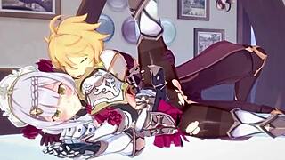 Noelle gives aether intense fucking in genshin impact