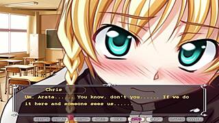 blonde princess chris enters the classroom in princess waltz game for uncensored moments