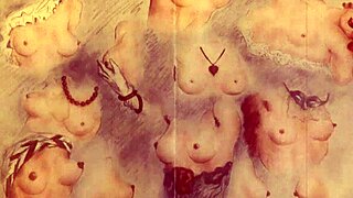 Vintage Erotic Drawings in Bold Retro Style