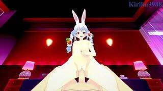 Usada Pekora from Hololive Vtuber Experiences Intense Creampie Sex in Cute 3D Outfit during Sexy Anime Hentai Teen Scene