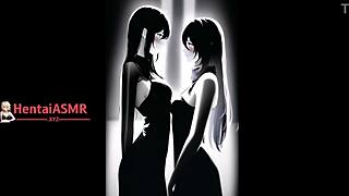 Detailed Hentai ASMR of Lesbian Lovers Kissing and Sucking with Licking Action