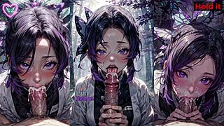 हाशिरा ट्रेनिंग जर्क ऑफ इंस्ट्रक्शंस मित्सूरी कंरोजी और शिनोबू कोचो के साथ सुक्यूबस रोलप्ले में।