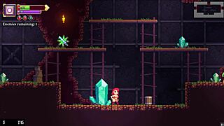 scarlet maiden in hentai game pornplay episode 3 receives hot standing creampie from big cock in mask dungeon with bdsm maid role