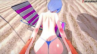 Rem Pounds Hard on Beach in Re Zero Fantasy