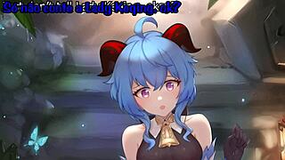 Ganyu Forces You into Femdom Work with Feet Joi in Genshin Impact