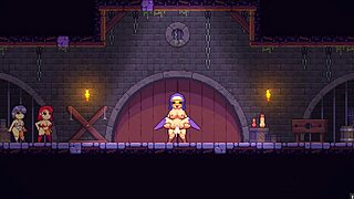 scarlet maiden in hentai game pornplay episode 3 receives hot standing creampie from big cock in mask dungeon with bdsm maid role