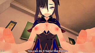 Female Hydro Character from Genshin Impact Game in Action