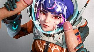 ओवरवॉच गर्लीज डीवीए सोम्ब्रा एजूर लेन लीग ऑफ लेजेंड्स यंग 18+ एक्शन में कॉस्ट्यूम्स में