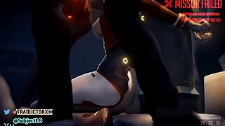D Va gets mouth fucked in Overwatch gangbang sub español 😈