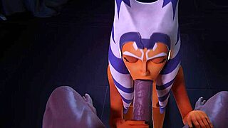 Come here, Ahsoka Tano, give me that POV blowjob with cum swallow in Star Wars hentai!
