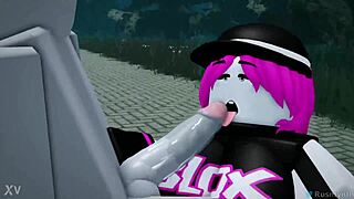 Rule 34 animation shows deepthroat blowjob with wet cum details in hentai style