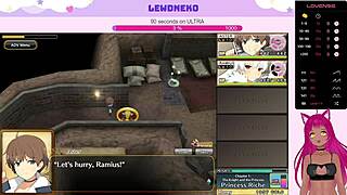 oh man, this vtuber lewdneko is playing evenicle part 3 with cute moaning creampie