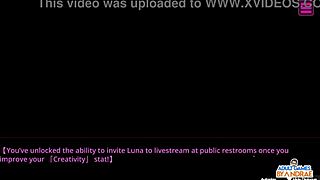 ep9 fan meets exhibitionist luna flashing tits in public toilet bdsm outfit