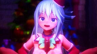 KONOSUBA - AQUA LOVES CHRISTMAS AND FUCKING HARD! Watch her wild anime animations.