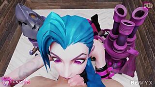 jinx gives this wild blowjob in league of legends 3d animation pov style 😏
