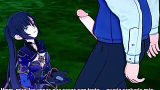 Mona from Genshin Impact, you're losing your virginity in the sex park slime scene!