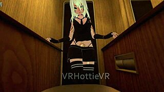 horny petite 18+ gives outdoor thong lap dance in public restroom vrchat
