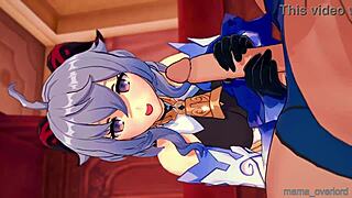 गैन्यू 3डी लेगिंग्स में हैंडजॉब और बूबजॉब देती है। बर्थडे सीन में टिट्स एक्शन।