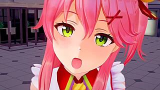 after sex with sakura miko in 3d nature garden from haniwas miniature - rule 34 anime 😏