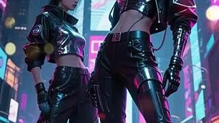 wanna see this curvy babe in sexy cyberpunk poses?